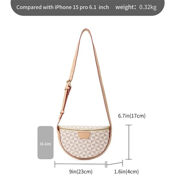 Women’s PU Leather Crossbody Bag Adjustable Strap Multi-Function Pockets - Picture 4 of 6